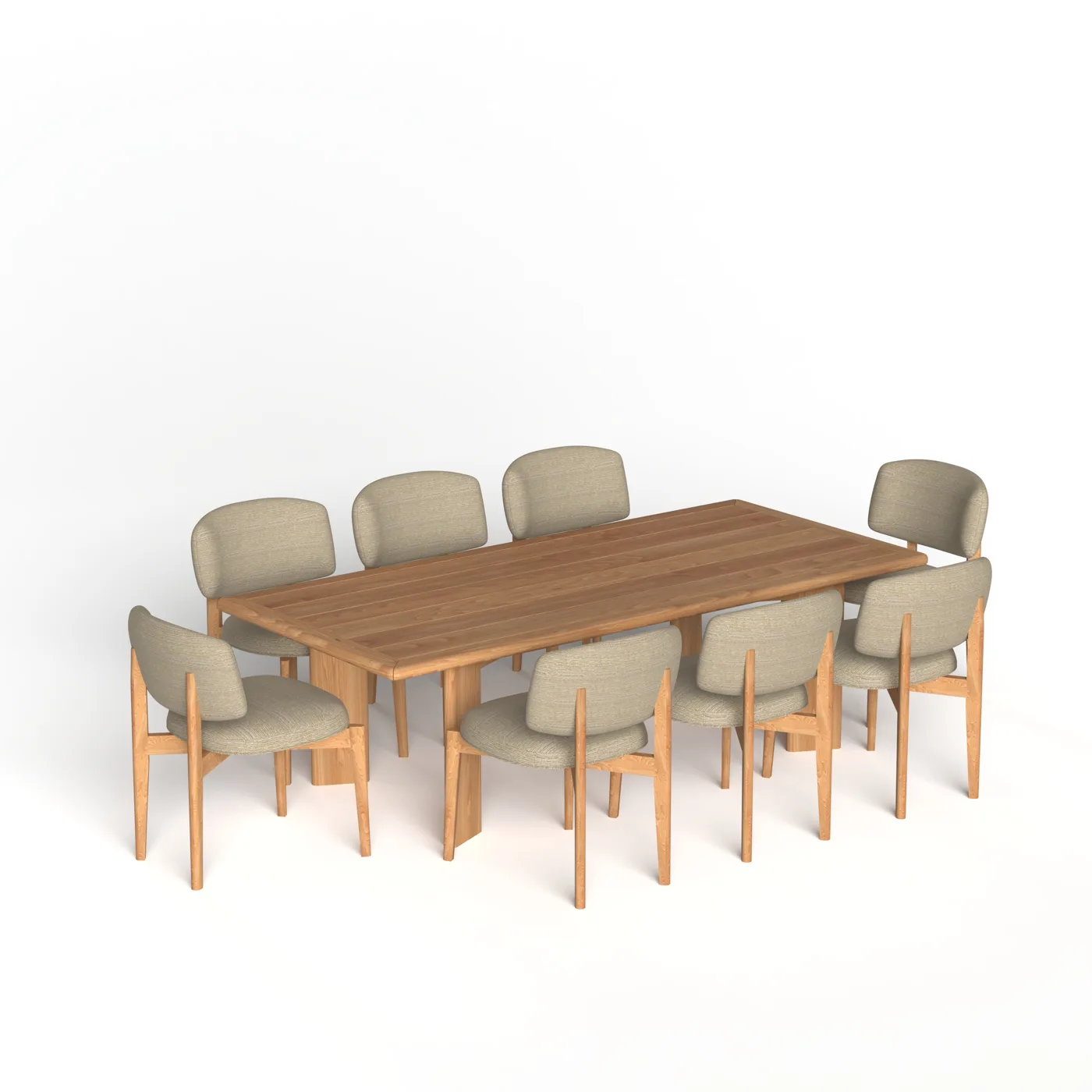 Adlaw dining set (table + chairs, assembled)