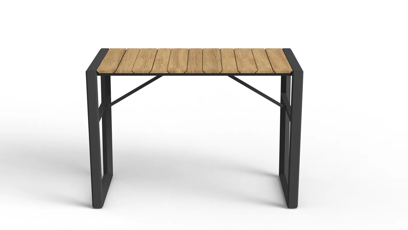 Bato console/side table - narrow rectangular (teak top)