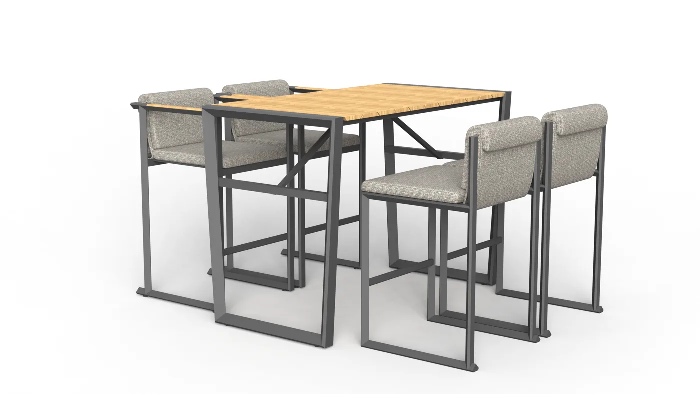 Bato lounge set - assembled small (chairs + table)