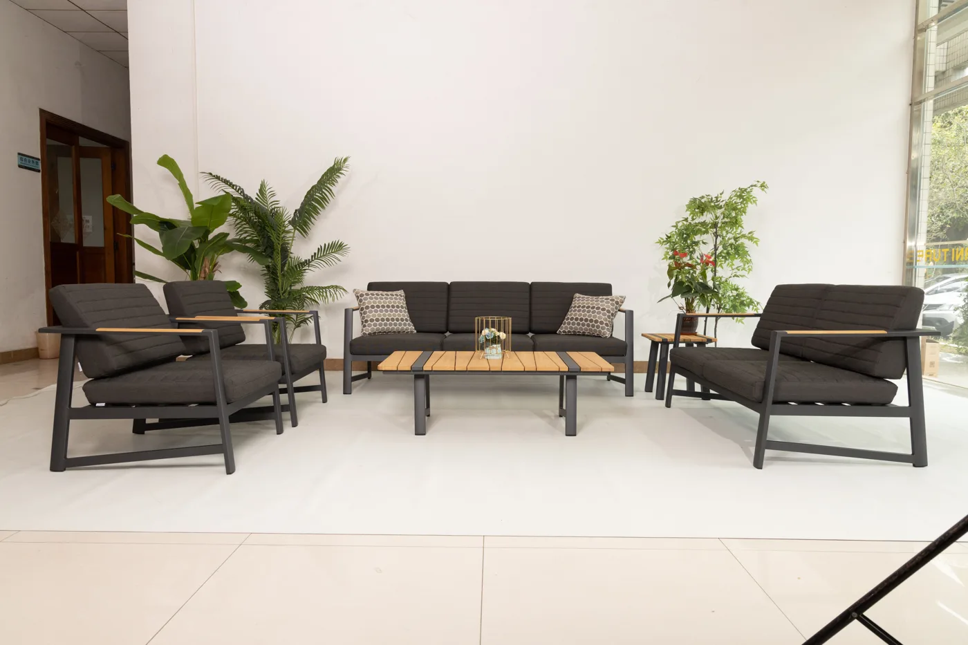 Bulan sofa / loveseat + coffee table + armchair grouping
