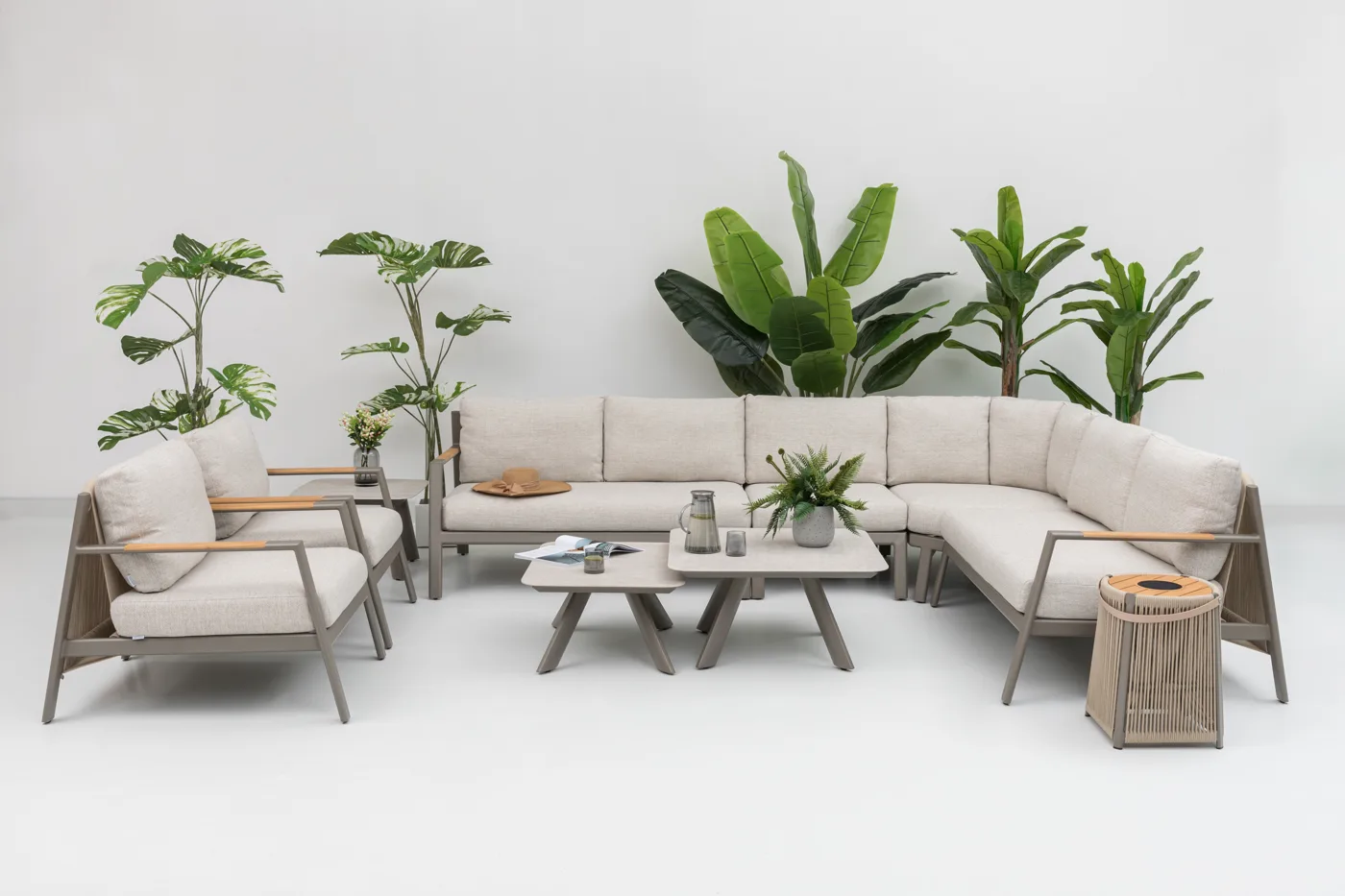 Yuta modular sofa set (full arrangement, styled)